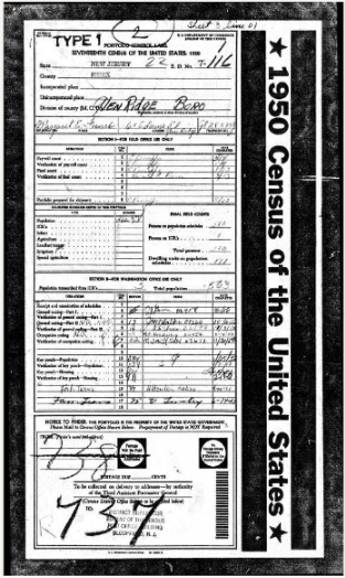 1950 Essex County Census Glen Ridge