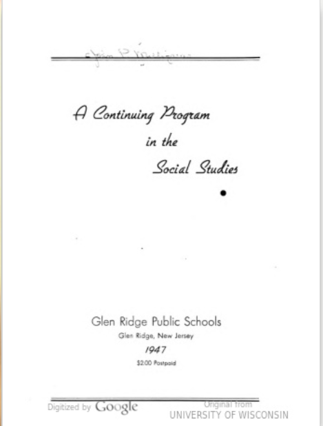 A Continuing Program in the Social Studies