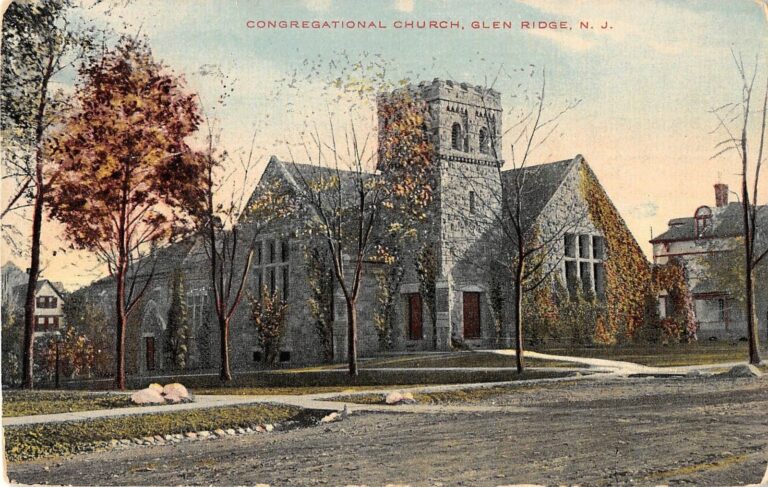 Glen Ridge New Jersey Congregational Church General View Antique Postcard V12470