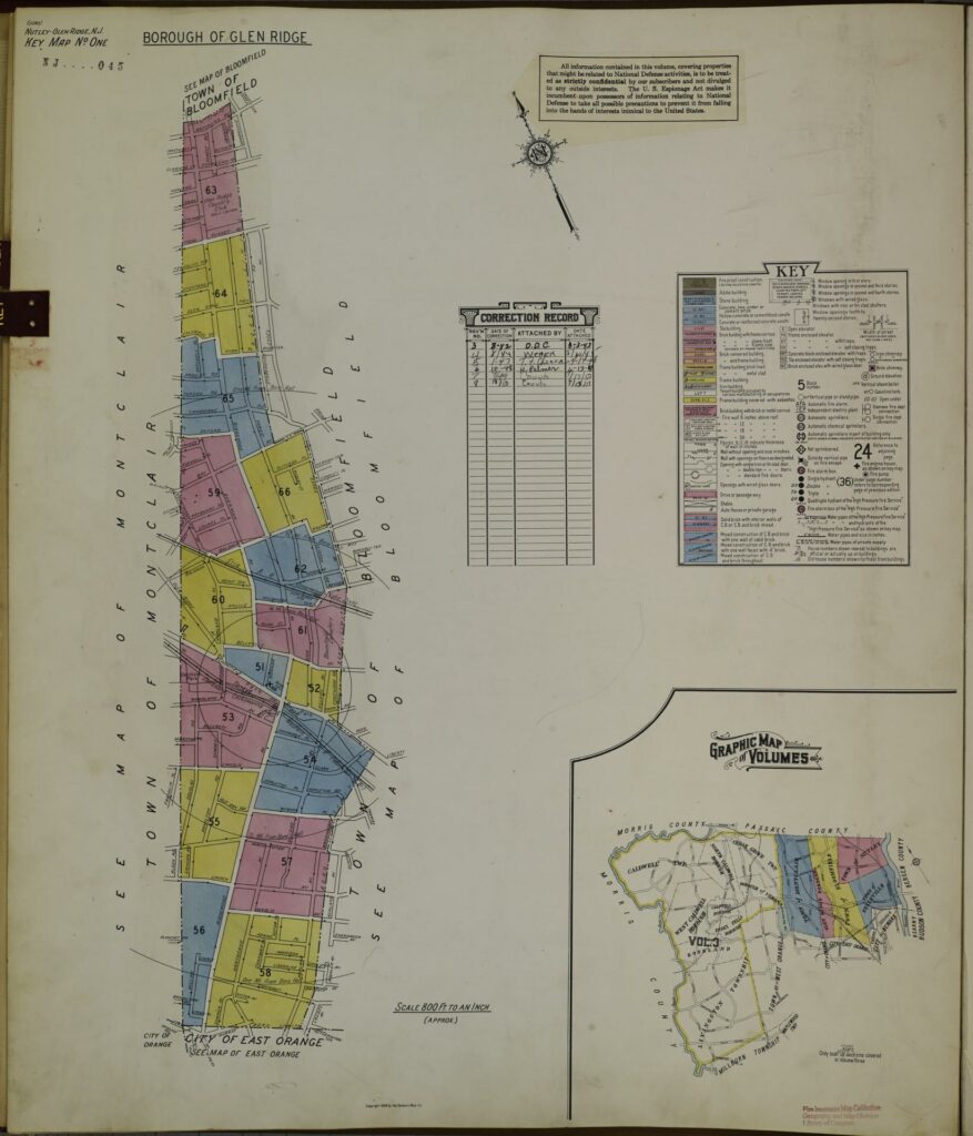 Sanborn Fire Insurance Map from Nutley-Glen Ridge, Essex County, New Jersey